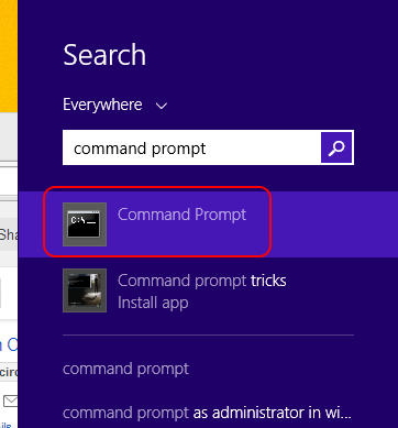 Screencap showing Command Prompt